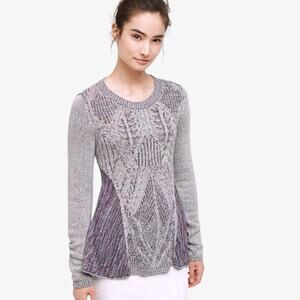 Moth Anthropologie Sweater Marled Knit Zip Back Size Small Indie Boho